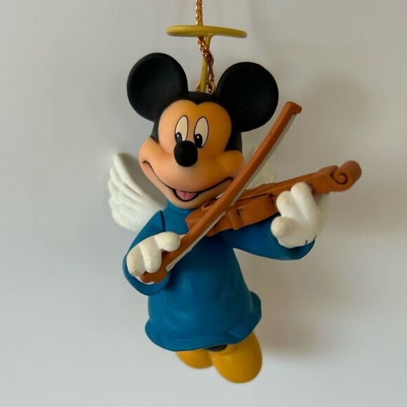 Vintage 1990 Grolier Disney's Mickey Mouse Angel Violin Christmas Tree Ornament - Picture 2 of 3